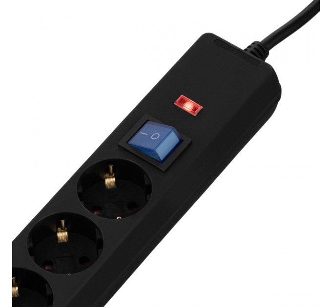 2E Фільтр живлення 2E 3 розетки, 1 м, черный (2E-U03C14M1BK)