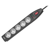 Мережевий фільтр 2E 5хSchuko, 10 м, чорний (2E-SP515M10BK)