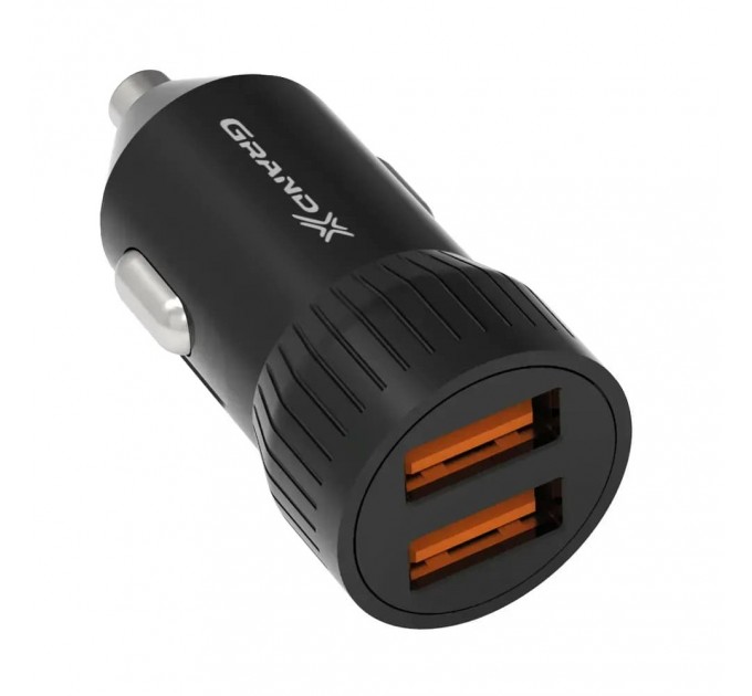 Grand-X Автомобільний зарядний пристрій Grand-X CH-20B (2xUSB 2.4A) Black