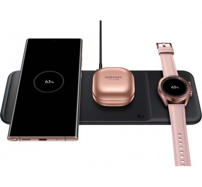 Samsung Безпровідний зарядний пристрій Samsung Wireless Charger Trio charger Black (EP-P6300TBRGRU)