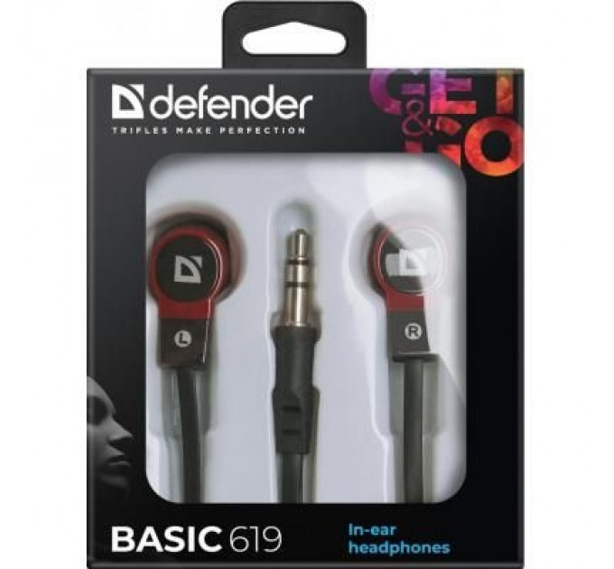 Навушники Defender Basic 619 Black-Red (63619)