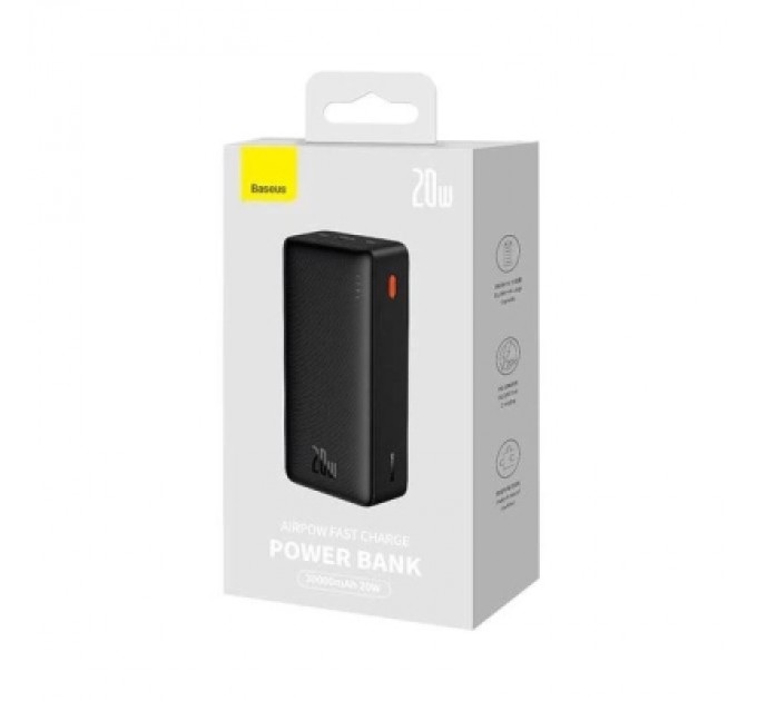 Baseus Батарея універсальна Baseus Airpow 30000mAh 20W PD/3.0, QC/3.0, black (PPQD090101)