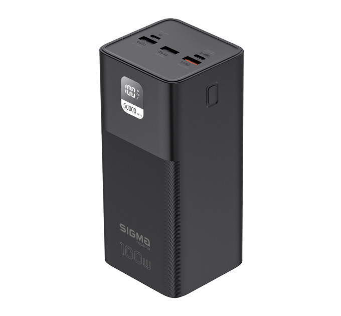 Sigma Батарея універсальна Sigma X-power SI50A6QLX 50000mAh, PD/100W, LED, cable 100w, black (4827798741313)