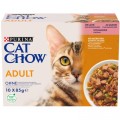 Purina Cat Chow Вологий корм для кішок Purina Cat Chow Adult з лососем і зеленою квасолею 85 гх10 шт (7613036596039)