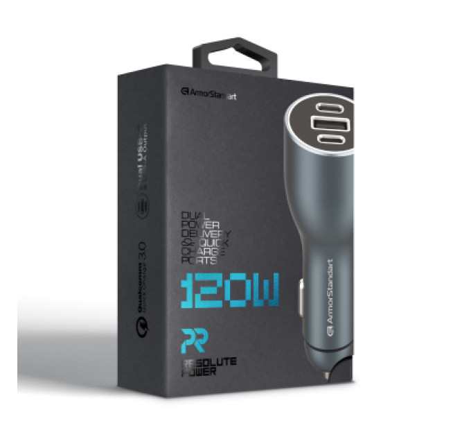 Armorstandart Зарядний пристрій Armorstandart Resolute Power ASPP-21 120W 2xUSB-C, 1xUSB-A (ARM70026)