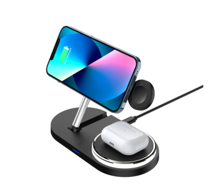 Armorstandart Зарядний пристрій Armorstandart Wireless Charging H102 3 in 1 Magnetic Black (ARM78103)