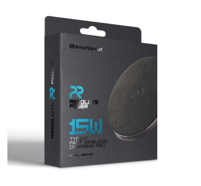 Armorstandart Зарядний пристрій Armorstandart Wireless Charging Resolute Power AWC-47 Round 15W Black (ARM73179)