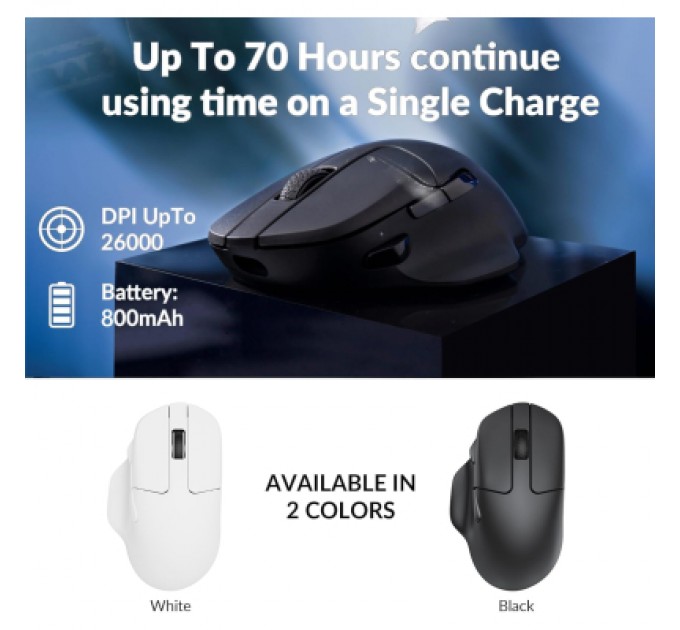 Keychron Мишка Keychron M7 Wireless/Bluetooth/USB White (M7-A3)