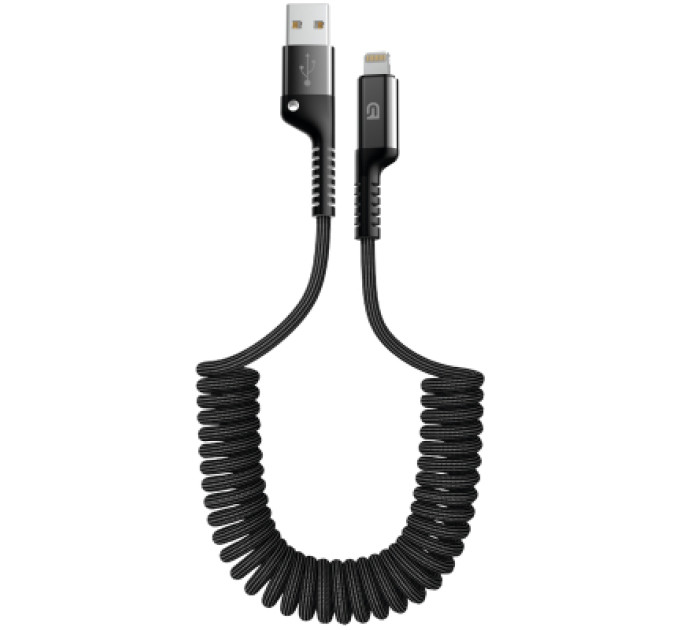 Armorstandart Дата кабель USB 2.0 AM to Lightning 1.0m Spiral 2.4A black Armorstandart (ARM75391)