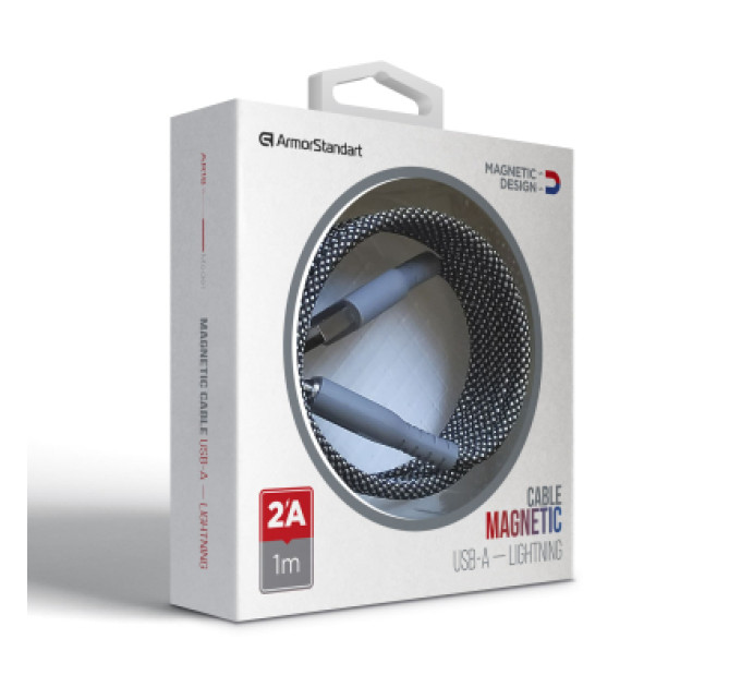 Armorstandart Дата кабель USB 2.0 AM to Lightning 1.0m Magnetic 2A black Armorstandart (ARM75508)