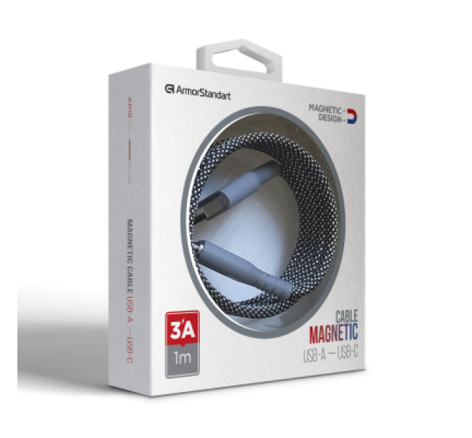 Armorstandart Дата кабель USB 2.0 AM to USB-C 1.0m Magnetic 3A black Armorstandart (ARM75514)