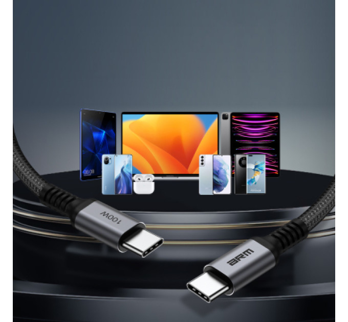 Armorstandart Дата кабель USB-C to USB-C 1.0m PD 100W black-grey Armorstandart (ARM69370)