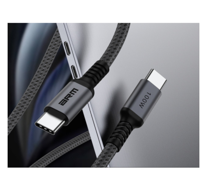 Armorstandart Дата кабель USB-C to USB-C 1.0m PD 100W black-grey Armorstandart (ARM69370)