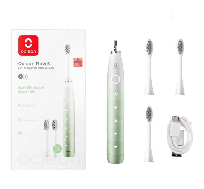 Oclean Розумна зубна електрощітка Oclean Flow S Electric Toothbrush Green (6970810557336)