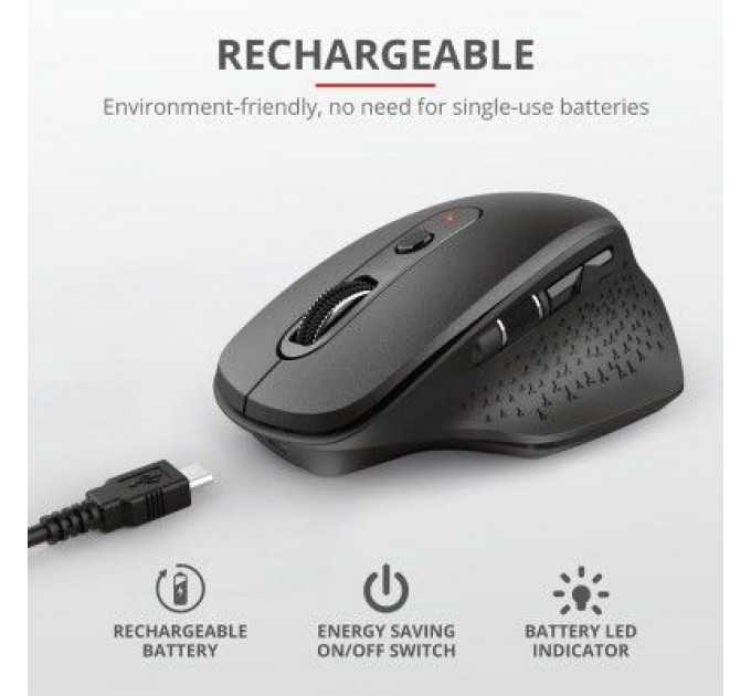 Мишка Trust Ozaa Rechargeable Black (23812)