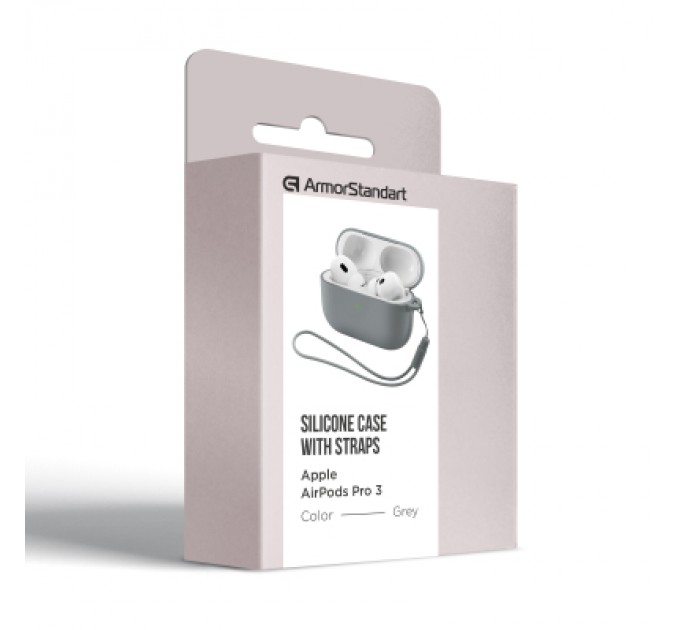 Armorstandart Чохол для навушників Armorstandart Silicone Case для Apple Airpods Pro 3 Grey (ARM88295)