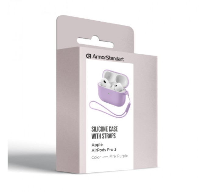 Armorstandart Чохол для навушників Armorstandart Silicone Case для Apple Airpods Pro 3 Pink Purple (ARM88298)