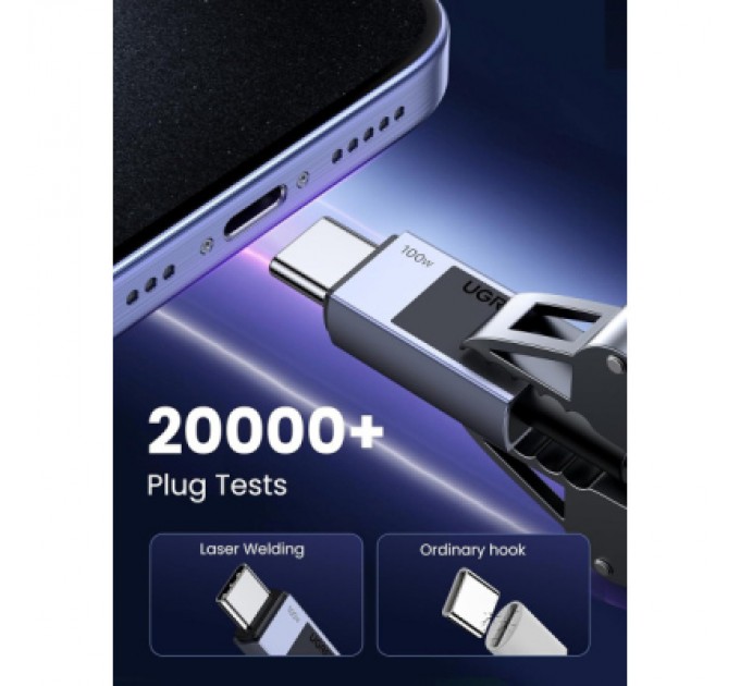 Ugreen Дата кабель USB-C to USB-C 3.0m 100W L512 gray UGREEN (45065)