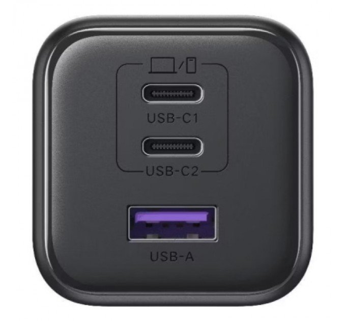 Ugreen Зарядний пристрій UGREEN 2xUSB-C PD45W + 1xUSB QC3.0 GaN X527 gray (65156B)