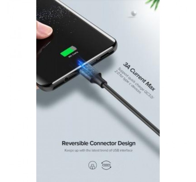 Ugreen Дата кабель USB 2.0 AM to Type-C 1.0m US287 Black Ugreen (60116)