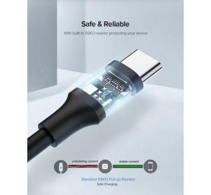 Ugreen Дата кабель USB 2.0 AM to Type-C 1.0m US287 Black Ugreen (60116)