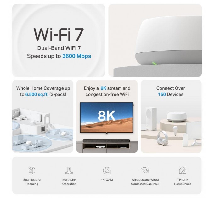 TP-Link Домашня Mesh Wi-Fi система (3 шт у коплекті), Deco BE22(3-pack) TP-LINK
