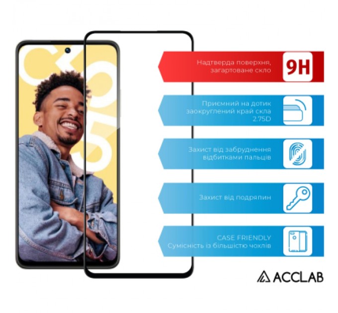 ACCLAB Скло захисне ACCLAB Full Glue Realme C55 Black (1283126579714)