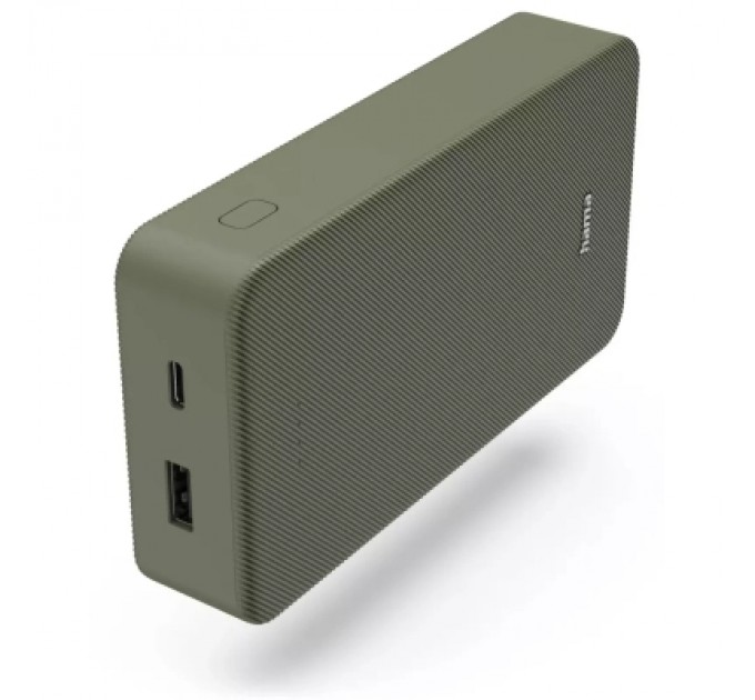 Hama Батарея універсальна Hama 20000mAh, 15W/5V/3A, USB-C, USB-A, green (00201716)