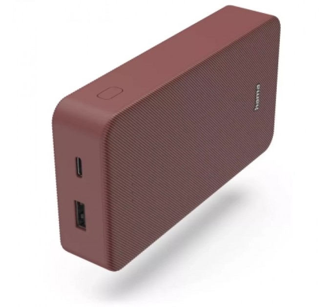 Hama Батарея універсальна Hama 20000mAh, 15W/5V/3A, USB-C, USB-A, red (00201717)