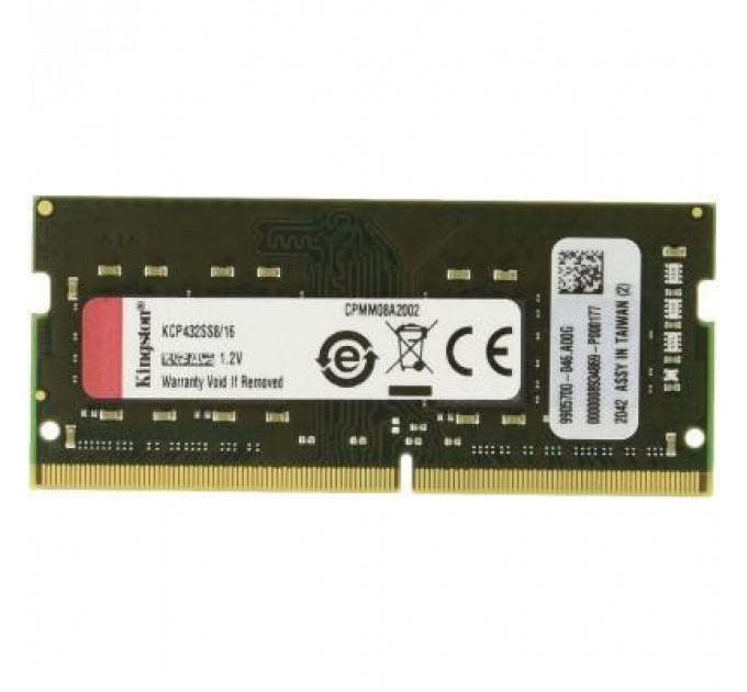 Модуль пам'яті для ноутбука SoDIMM DDR4 16GB 3200 MHz Kingston (KCP432SS8/16)