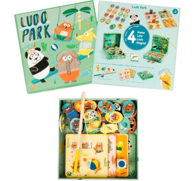 Djeco Настільна гра Djeco Набір ігор 4 в 1 Лудопарк (DJ01698)