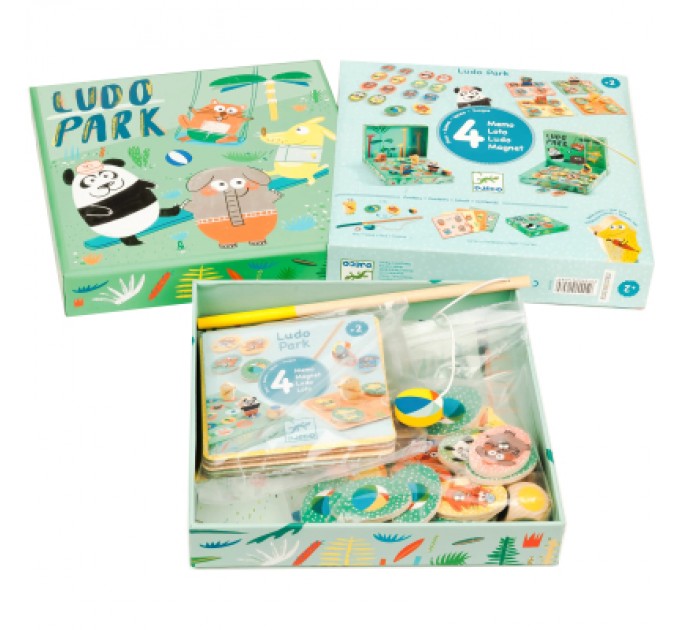 Djeco Настільна гра Djeco Набір ігор 4 в 1 Лудопарк (DJ01698)