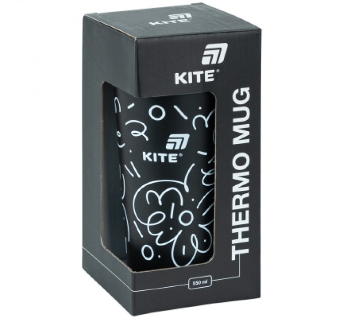 Kite Термокружка Kite 550 мл, чорна (K25-1226-1)