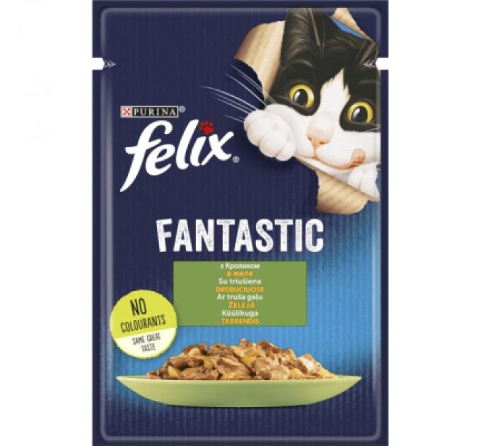 Purina Felix Вологий корм для кішок Purina Felix Fantastic з кроликом у желе 85 г (7613039835500)
