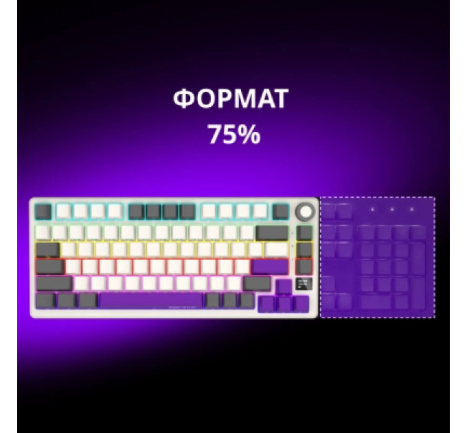 Lorgar Клавіатура Lorgar KBP7075W Pro RGB Wireless/Bluetooth/USB UA Beige (LRG-KBP7075W-RT-US)