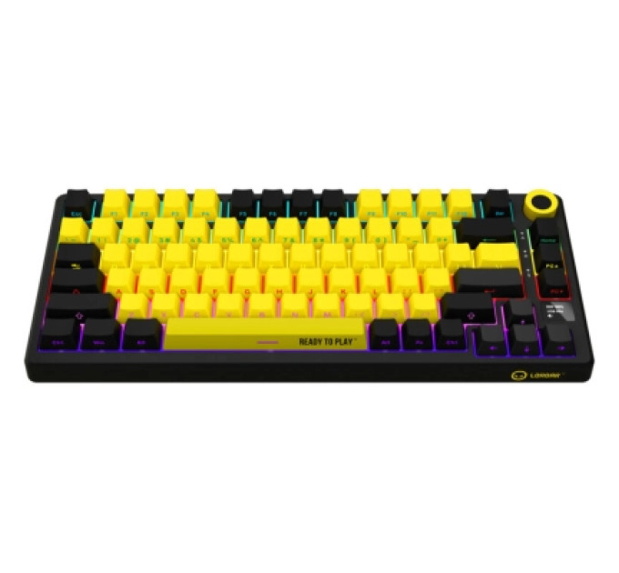 Lorgar Клавіатура Lorgar KBP7075W Pro RGB Wireless/Bluetooth/USB UA Black/yellow (LRG-KBP7075W-YL-US)