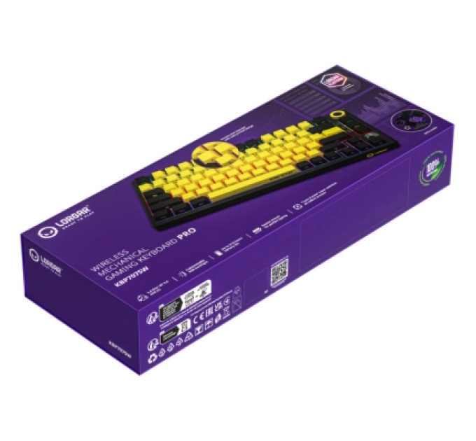 Lorgar Клавіатура Lorgar KBP7075W Pro RGB Wireless/Bluetooth/USB UA Black/yellow (LRG-KBP7075W-YL-US)