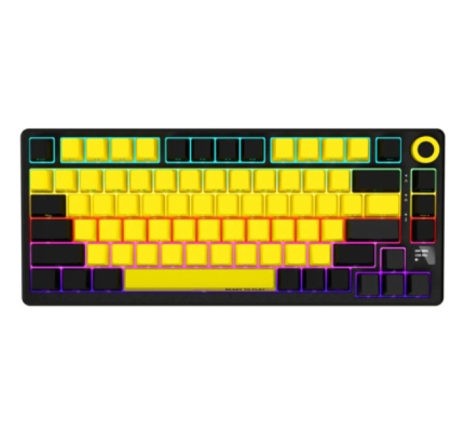 Lorgar Клавіатура Lorgar KBP7075W Pro RGB Wireless/Bluetooth/USB UA Black/yellow (LRG-KBP7075W-YL-US)
