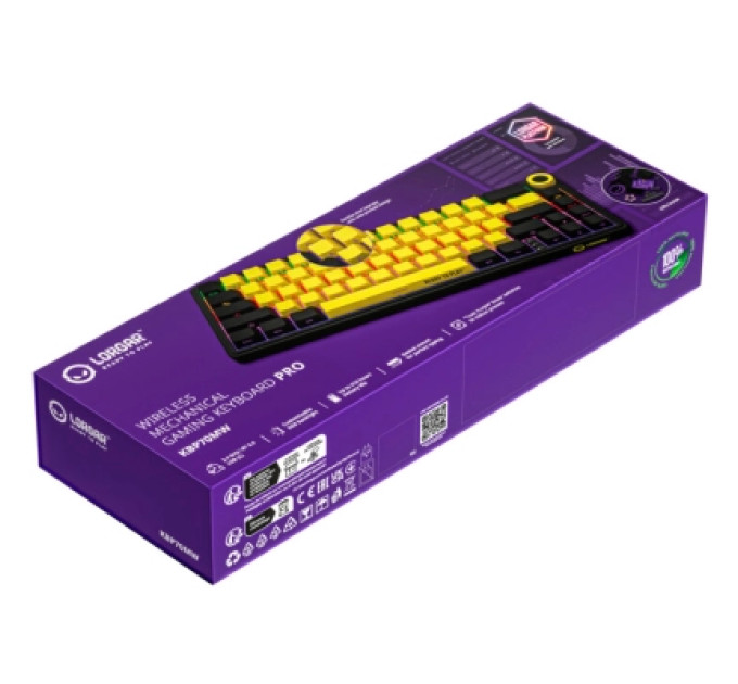 Lorgar Клавіатура Lorgar KBP70MW Pro RGB Wireless/Bluetooth/USB UA Black/yellow (LRG-KBP70MW-YL-US)