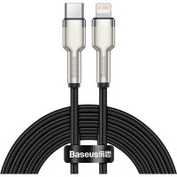 Дата кабель USB-C to Lightning 2.0m Cafule Metal PD 20W black Baseus (CATLJK-B01)