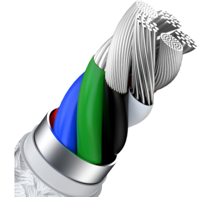 Baseus Дата кабель USB-C to Lightning 2.0m Cafule Metal PD 20W white Baseus (CATLJK-B02)