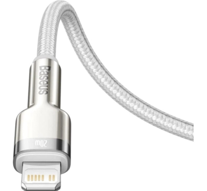 Baseus Дата кабель USB-C to Lightning 2.0m Cafule Metal PD 20W white Baseus (CATLJK-B02)