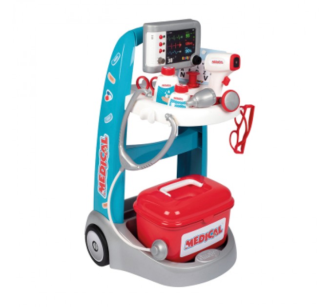 Smoby Ігровий набір Smoby Медична мобільна клініка зі звуковими та світловими ефектами, 16 аксесуарів (340207)
