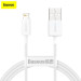 Baseus Дата кабель USB 2.0 AM to Lightning 1.5m Superior Fast Charging 2.4A white Baseus (CALYS-B02)