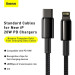 Baseus Дата кабель USB-C to Lightning 2.0m Tungsten Gold Fast Charging, PD 20W black Baseus (CATLWJ-A01)