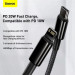 Baseus Дата кабель USB-C to Lightning 2.0m Tungsten Gold Fast Charging, PD 20W black Baseus (CATLWJ-A01)