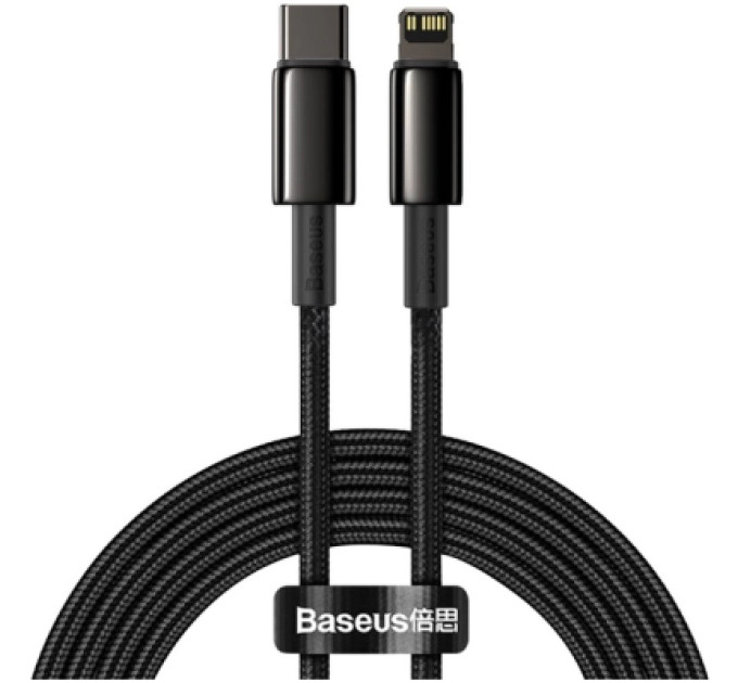 Baseus Дата кабель USB-C to Lightning 2.0m Tungsten Gold Fast Charging, PD 20W black Baseus (CATLWJ-A01)