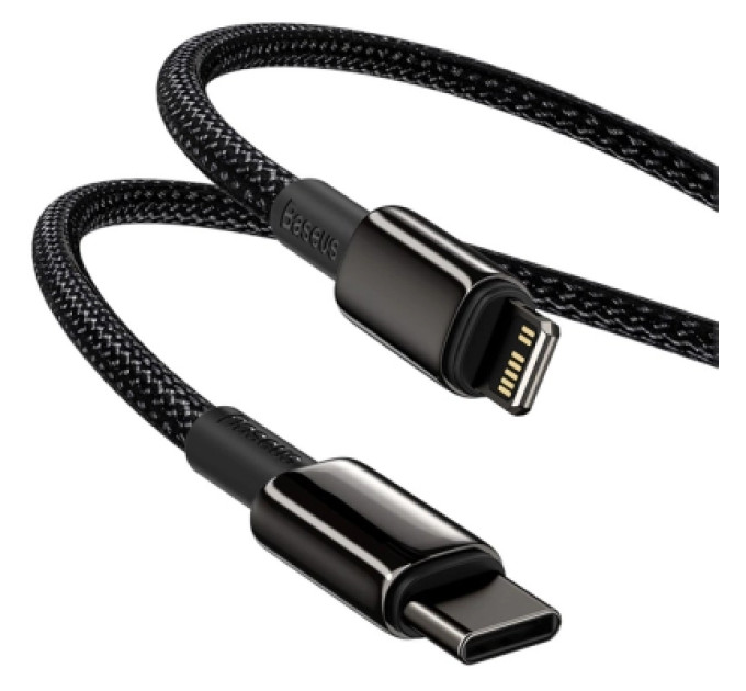 Baseus Дата кабель USB-C to Lightning 2.0m Tungsten Gold Fast Charging, PD 20W black Baseus (CATLWJ-A01)