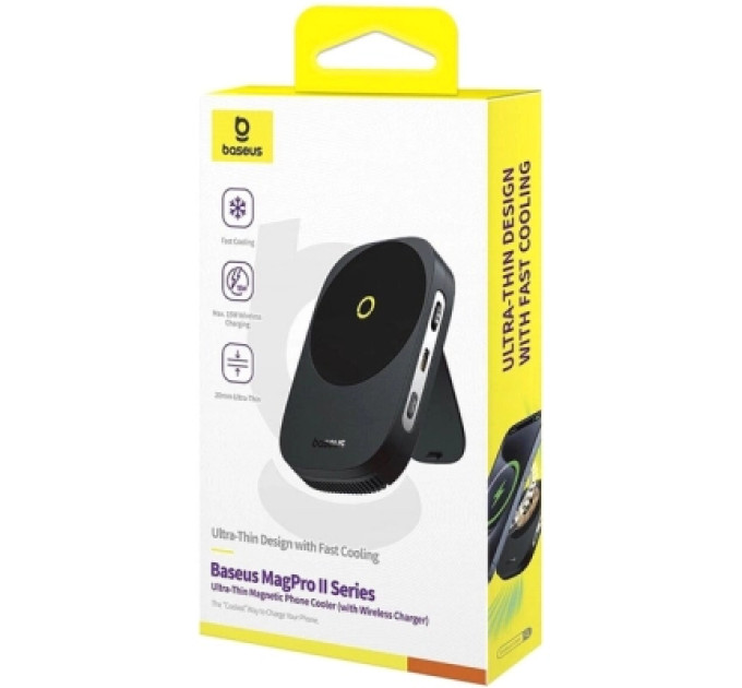 Baseus Зарядний пристрій Baseus MagPro II Series Ultra-Thin Magnetic, Cooler, Wireless Charger Cosmic Black (B10572900121-00)