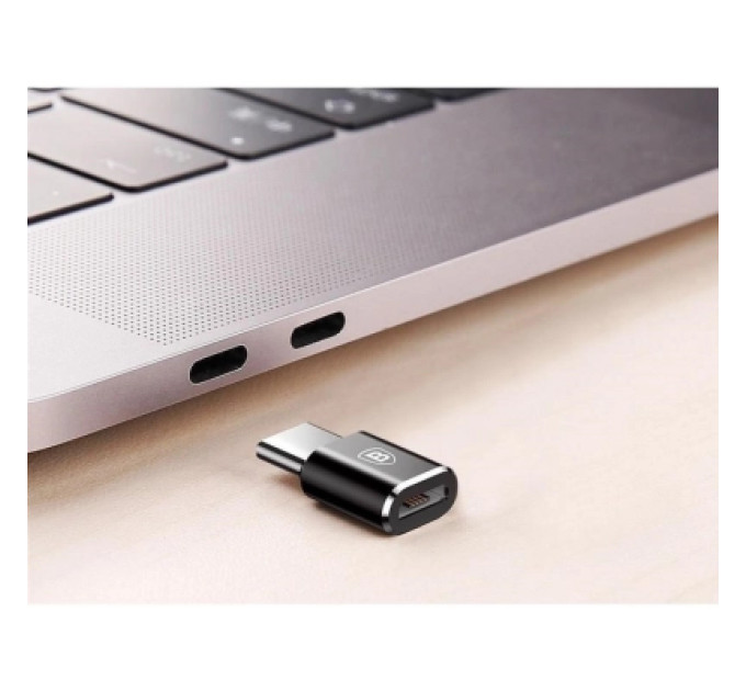 Baseus Перехідник Micro USB F To USB-C M Adapter Black Baseus (CAMOTG-01)